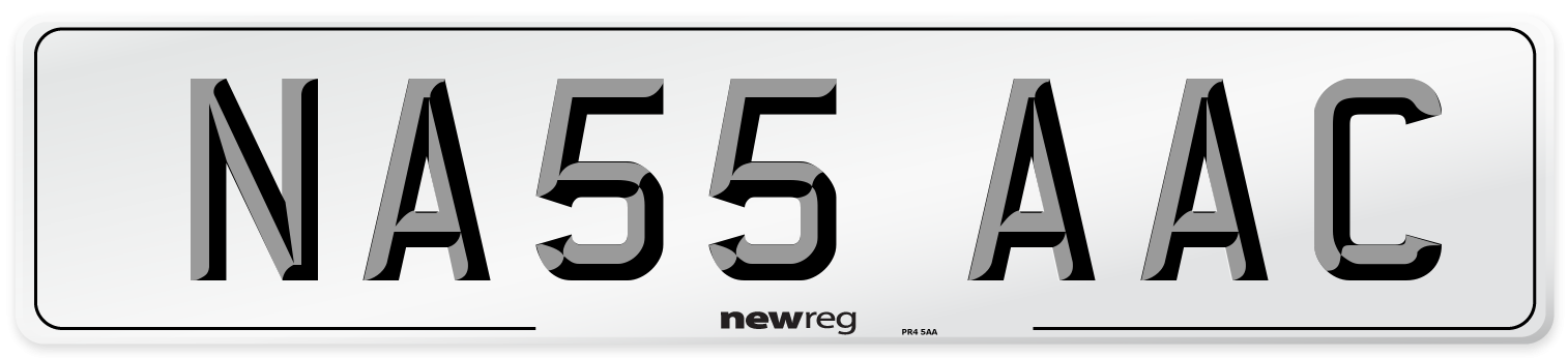 NA55 AAC Number Plate from New Reg